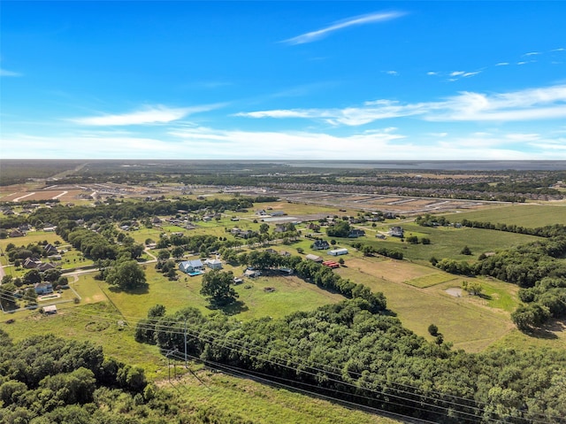 aerial view featuring a rural view