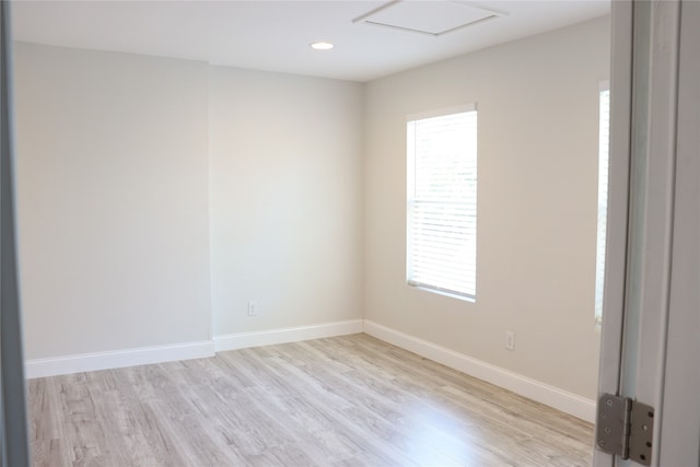 empty room featuring light hardwood / wood-style floors