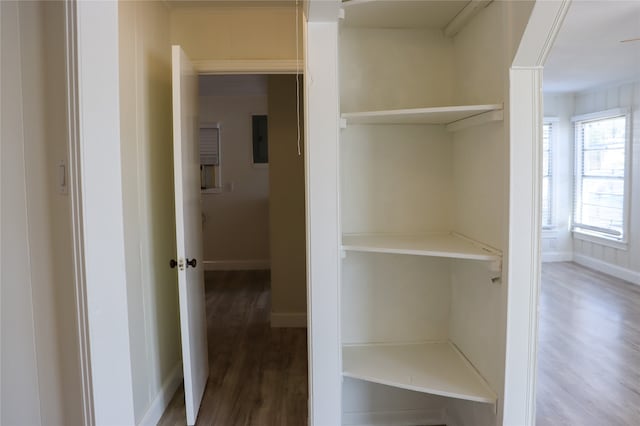 closet with electric panel