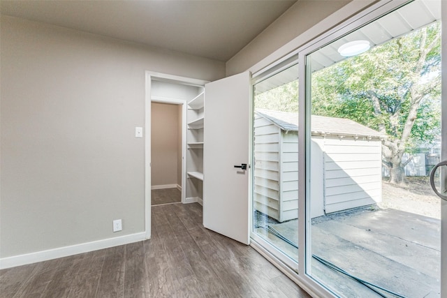 doorway featuring hardwood / wood-style flooring