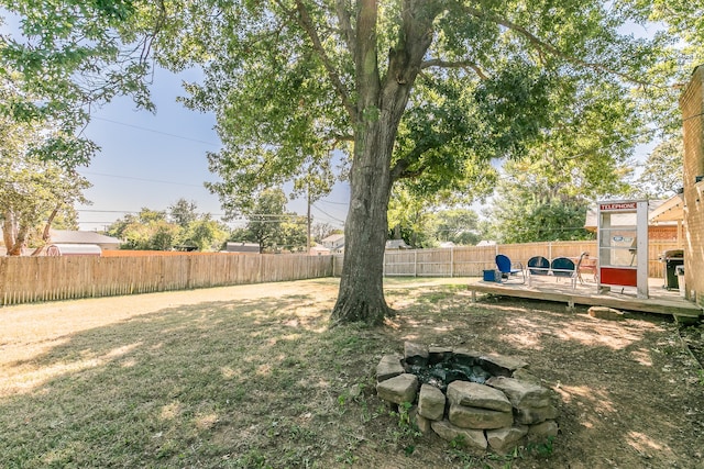 view of yard featuring a deck