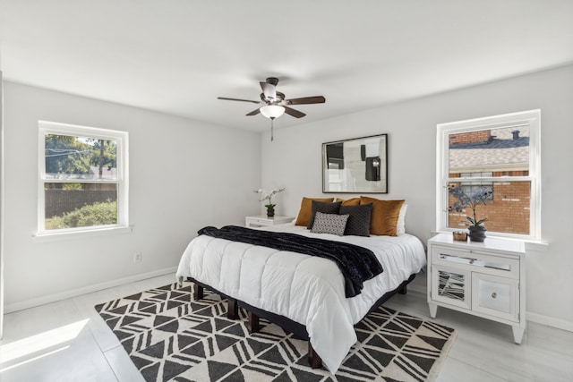 bedroom with ceiling fan