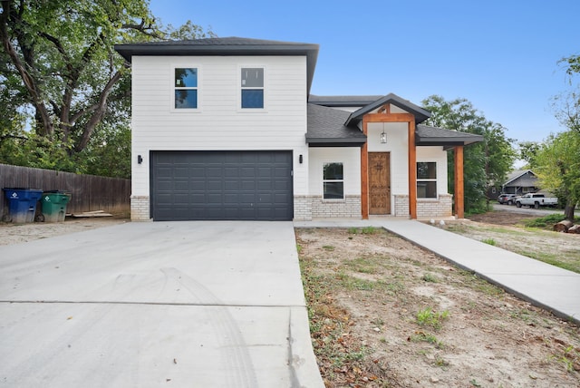 view of front of house with a garage