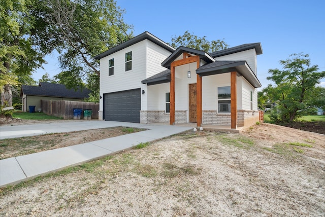 contemporary house with a garage