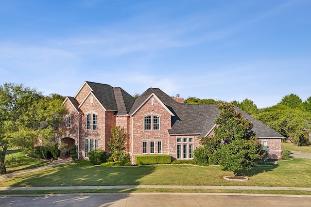 view of front facade featuring a front lawn