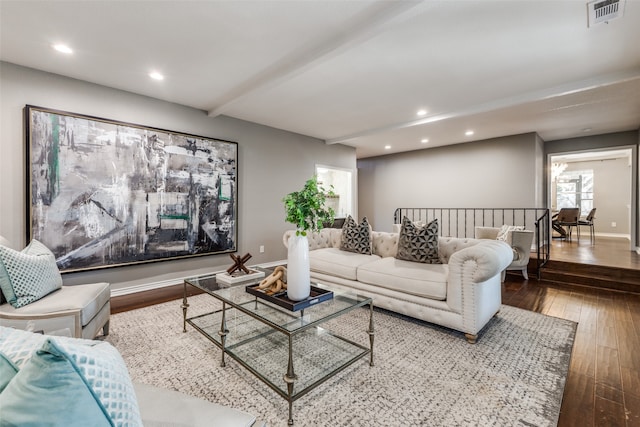 living room featuring hardwood / wood-style floors