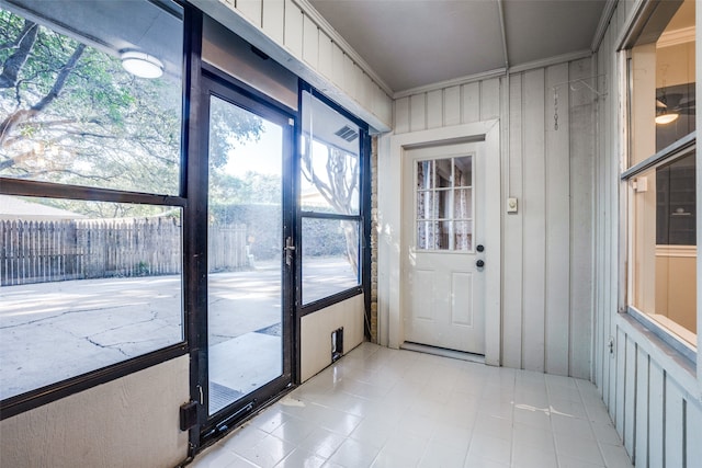 entryway with ornamental molding