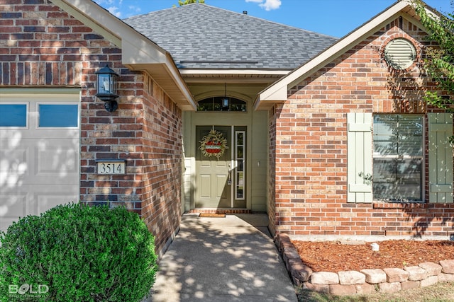 entrance to property with a garage