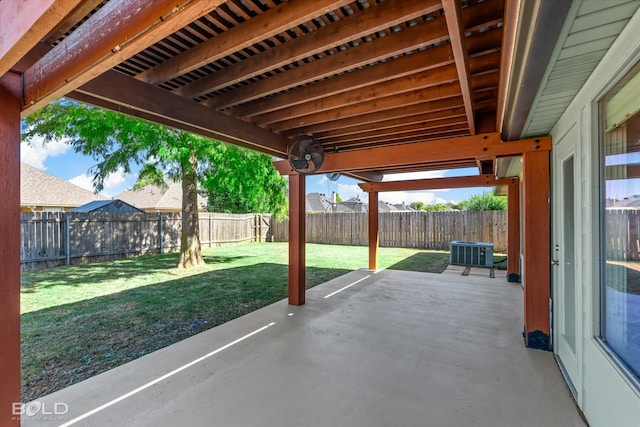 view of patio featuring central AC