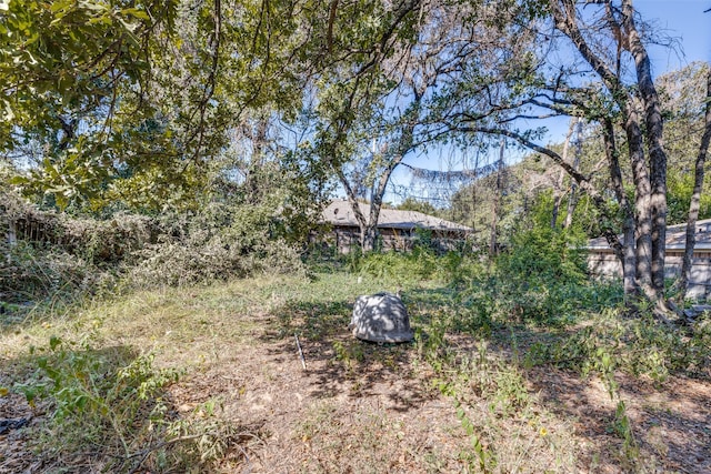 view of yard featuring a mountain view