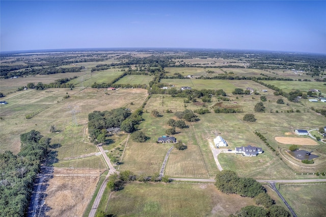 aerial view featuring a rural view