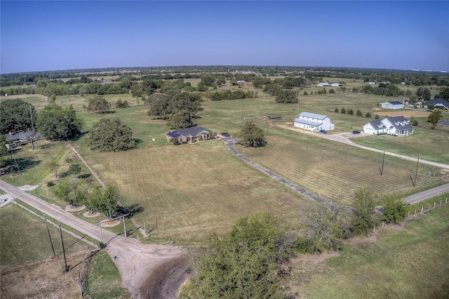 aerial view featuring a rural view