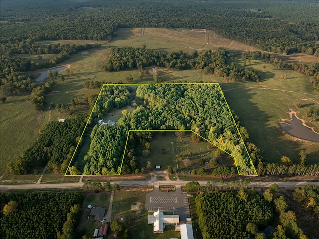 aerial view featuring a rural view