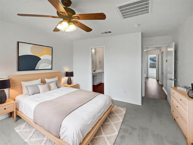 5103 Whitehaven Dr, Garland, TX 75043 - bedroom featuring a ceiling fan and connected bathroom