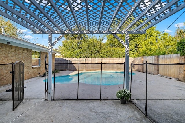 view of pool featuring a pergola and a patio