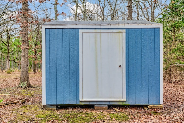 view of shed