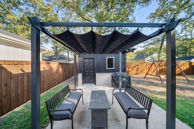 view of patio featuring area for grilling