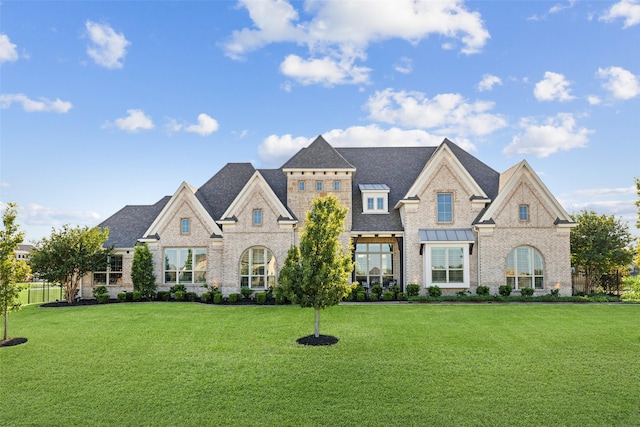 5405 Middleton Dr, Parker, TX 75002 - view of front facade featuring a front lawn, a standing seam roof, and brick siding