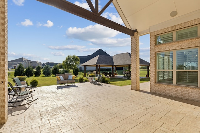 view of patio with a gazebo