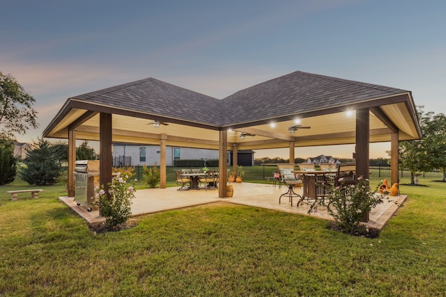 exterior space with a gazebo and a patio area