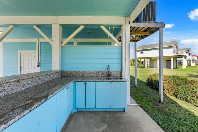view of patio featuring a sink