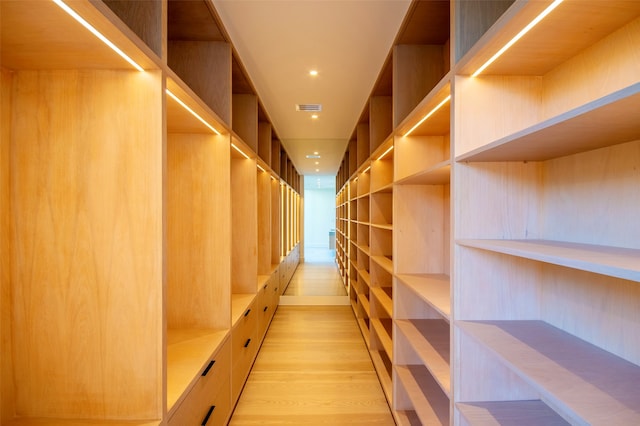 spacious closet with hardwood / wood-style flooring