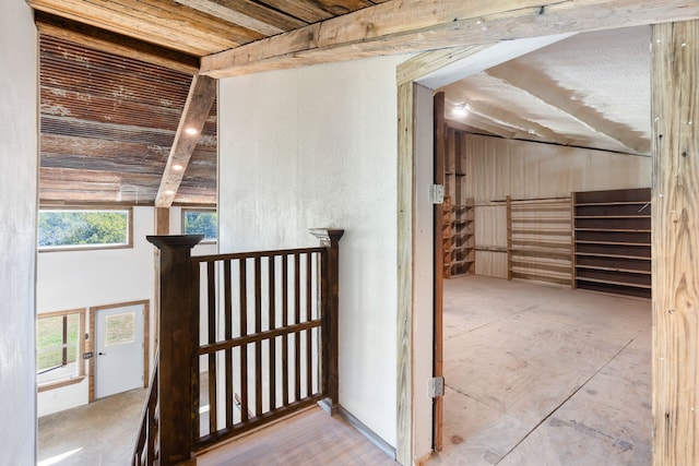 interior space featuring vaulted ceiling