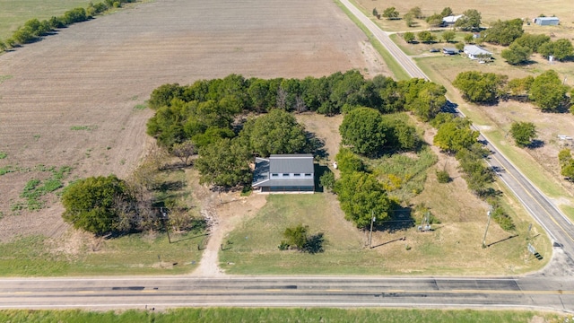 drone / aerial view with a rural view