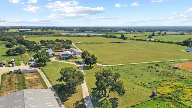 aerial view featuring a rural view