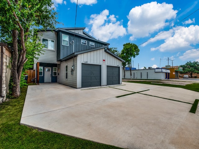 view of home's exterior with a garage