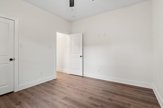 interior space featuring light hardwood / wood-style floors and ceiling fan