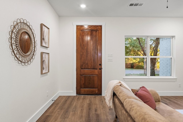 entrance foyer featuring hardwood / wood-style floors