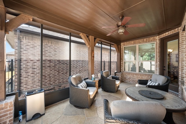 view of patio / terrace featuring ceiling fan