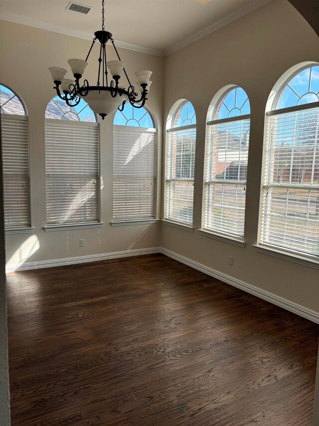 unfurnished bedroom with crown molding, high vaulted ceiling, and carpet