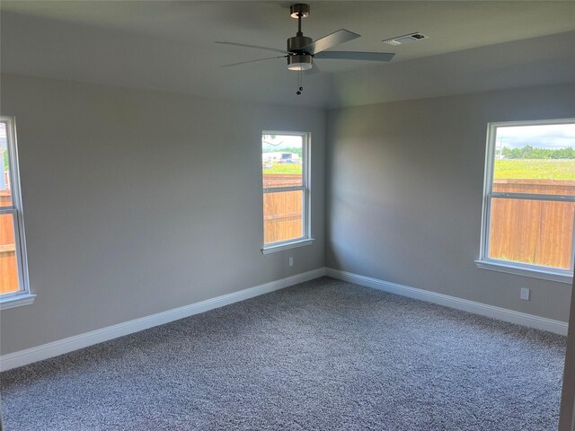 268 Sunnyside Dr, Trenton, TX 75490 - empty room with carpet flooring, baseboards, and ceiling fan