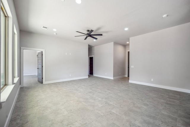 unfurnished room featuring ceiling fan