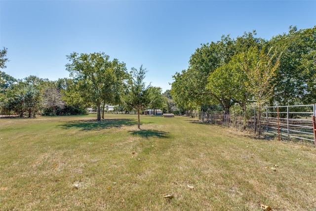 view of yard with a rural view