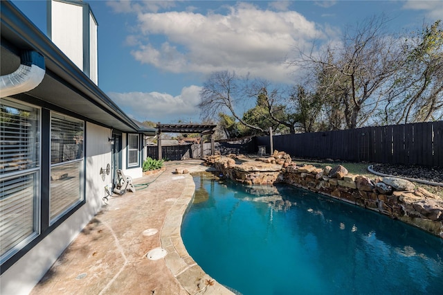 view of pool featuring a pergola