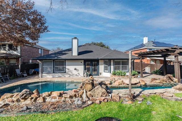 view of pool with a patio area and a pergola