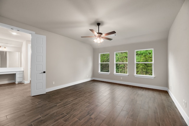 2201 Crystal Palace Blvd, Alvarado, TX 76009 - empty room featuring dark wood-style flooring, baseboards, and ceiling fan