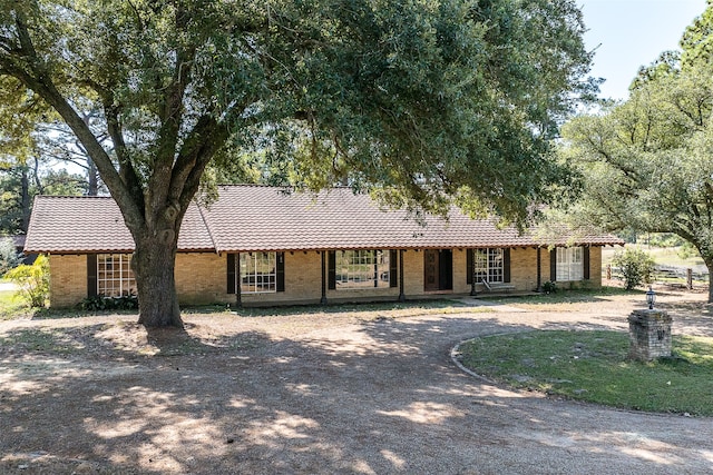 view of single story home