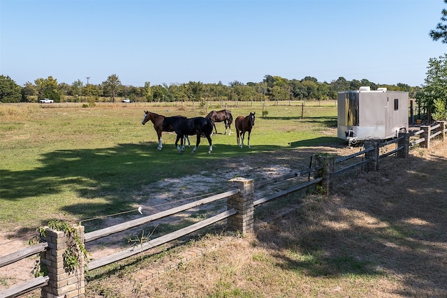 view of yard featuring a rural view