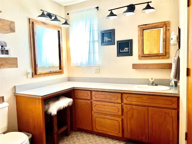 bathroom with vanity and toilet