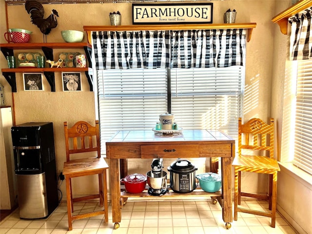 view of tiled dining room