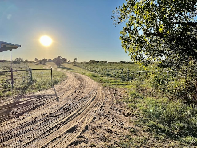 view of street featuring a rural view