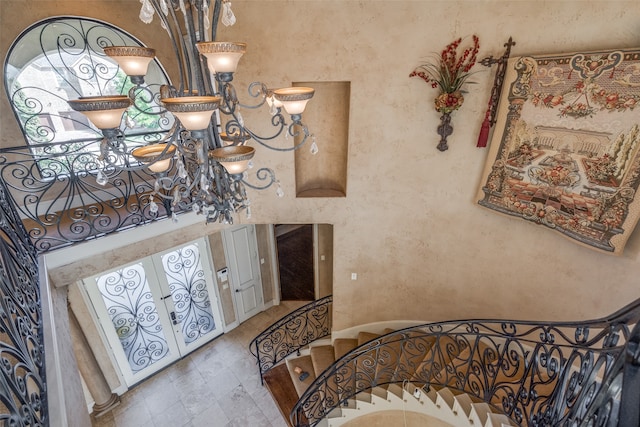 entrance foyer with french doors