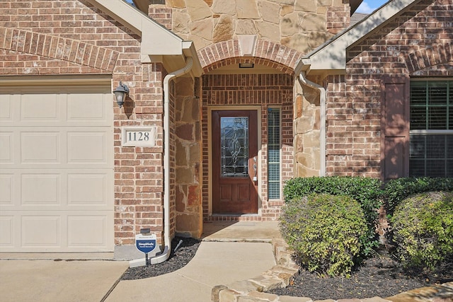 entrance to property with a garage