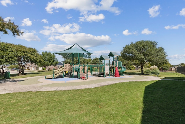 view of play area with a lawn