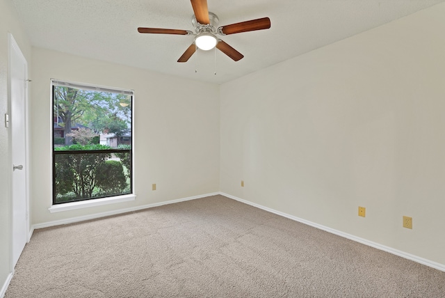 carpeted empty room with ceiling fan and a healthy amount of sunlight