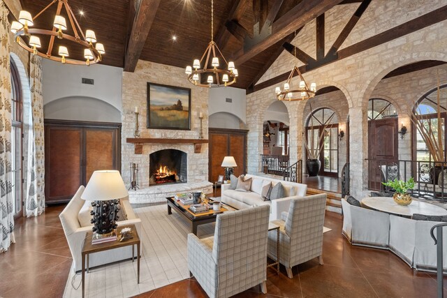 dining room with a chandelier